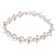 CUBIC ZIRCONIA COLLECTION - EXQUISITE STARLET BRACELET - CZBR127 SILVER