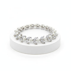 CUBIC ZIRCONIA COLLECTION - EXQUISITE STARLET BRACELET - CZBR128 PEARL