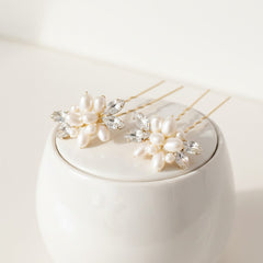 ATHENA COLLECTION - DIVINE PEARL HAIR PINS - (PAIR) PIN 47 GOLD