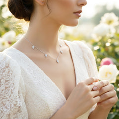 CUBIC ZIRCONIA COLLECTION - CRYSTAL DROP NECKLACE SET - CZNK116