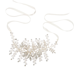 ATHENA COLLECTION - EXQUISITE PEARL HAIR VINE - HP198 SILVER