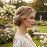 ATHENA COLLECTION - FLORAL BEAUTY COMB - HC236 SILVER