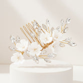 ATHENA COLLECTION - FLORAL BEAUTY COMB - HC236 GOLD