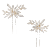 ATHENA COLLECTION - GLITZY GLAM HAIR PINS (PAIR) - PIN55 SILVER