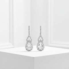 CUBIC ZIRCONIA COLLECTION - DAINTY DIVA EARRINGS - CZER631 SILVER