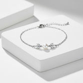 CUBIC ZIRCONIA COLLECTION - CHIC PEARL BRACELET - BR134 SILVER