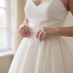 ATHENA COLLECTION - SHIMMERING STARLET BRIDAL BELT - BELT 45