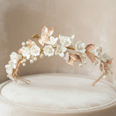 ATHENA COLLECTION - EXQUISITE PEARLIE HEADBAND - AHB121 ROSE GOLD