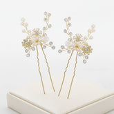 ATHENA COLLECTION - ETERNALLY PEARL HAIR PINS (PAIR) - PIN 36 GOLD