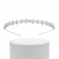 ATHENA COLLECTION - DAINTY DAZZLE HEADBAND - AHB131 SILVER