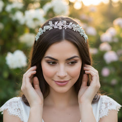 ATHENA COLLECTION - VINTAGE DREAM HEADBAND - AHB132 SILVER