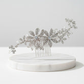 ATHENA COLLECTION - LUXE FLOWER COMB - HC242 SILVER