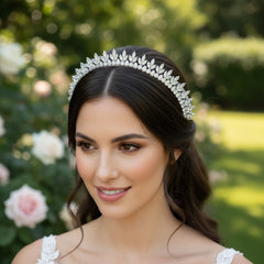 CUBIC ZIRCONIA COLLECTION - GLITZY STARLET TIARA - AHB133