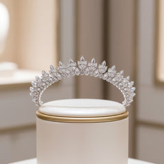 CUBIC ZIRCONIA COLLECTION - GLITZY STARLET TIARA - AHB133