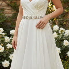 ATHENA COLLECTION - EXQUISITE FLORAL BEAUTY BRIDAL BELT - BELT47