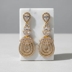 CUBIC ZIRCONIA COLLECTION - GATSBY GLAM EARRINGS - CZER519 GOLD