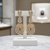 CUBIC ZIRCONIA COLLECTION - GATSBY GLAM EARRINGS - CZER519 GOLD