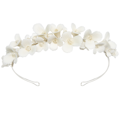 ATHENA COLLECTION - FLORAL DIVINE HEADBAND - SILVER AHB138