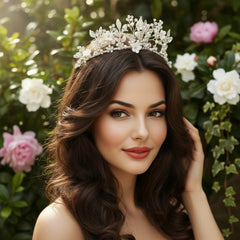 ATHENA COLLECTION - ALLURE LUXE TIARA - SILVER AHB140