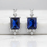 CUBIC ZIRCONIA EARRINGS - DAINTY SPARKLE EARRINGS - CZER660 - SAPPHIRE