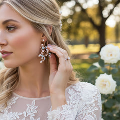 ATHENA COLLECTION - PINK ALLURE EARRINGS - CZER661