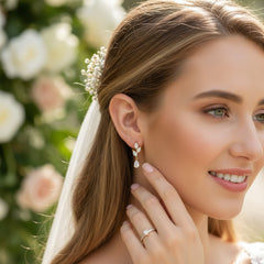 CUBIC ZIRCONIA COLLECTION - DAINTY ELEGANCE EARRINGS - CZER663 GOLD