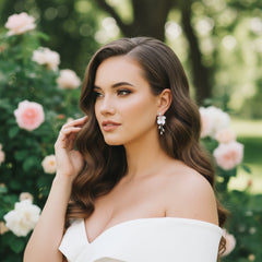ATHENA COLLECTION - LILLIAN FRESHWATER PEARL EARRINGS - CZER664 SILVER
