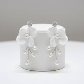 ATHENA COLLECTION - LILLIAN FRESHWATER PEARL EARRINGS - CZER664 SILVER