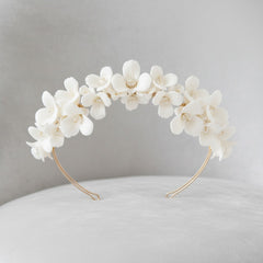 ATHENA COLLECTION - FLORAL DIVINE HEADBAND - AHB138 GOLD