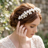 ATHENA COLLECTION - FLORAL DIVINE HEADBAND - AHB138 GOLD