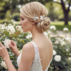 ATHENA COLLECTION - GLAM ROSE HAIR PINS - (PAIR) PIN64 SILVER
