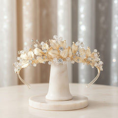 SASSB COLLECTION - SILVER EXTRAVAGANCE TIARA - (TIARA 23) 14K GOLD