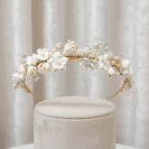 ATHENA COLLECTION - SPARKLING ROMANCE HEADBAND - AHB142 GOLD