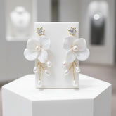 ATHENA COLLECTION - LILLIAN FRESHWATER PEARL EARRINGS - CZER664 GOLD