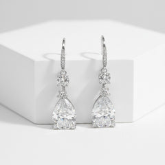 CUBIC ZIRCONIA COLLECTION - DAZZLING STARLET EARRINGS - CZER667 SILVER