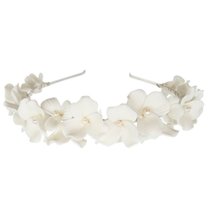 ATHENA COLLECTION - FLORAL ALLURE HEADBAND - AHB143 SILVER