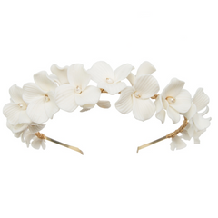 ATHENA COLLECTION - FLORAL ALLURE HEADBAND - AHB143 GOLD