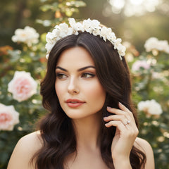ATHENA COLLECTION - FLORAL ALLURE HEADBAND - AHB143 GOLD