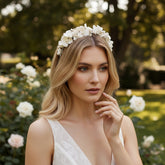 ATHENA COLLECTION - FLORAL ALLURE HEADBAND - AHB143 GOLD
