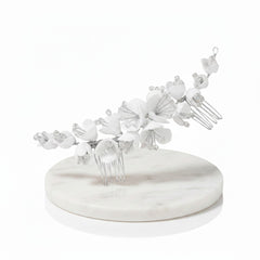 ATHENA COLLECTION - FLORAL EXTRAVAGANCE COMB -HC253 SILVER