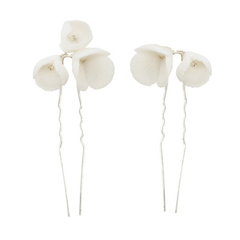 ATHENA COLLECTION - CHIC STARLET HAIR PINS - PIN67 SILVER (PAIR)