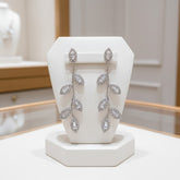 ATHENA COLLECTION - SPARKLY VINE EARRINGS - CZER657 SILVER