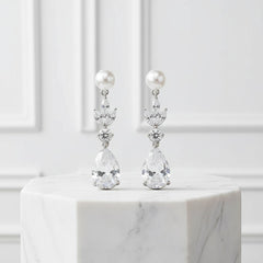 CUBIC ZIRCONIA COLLECTION - ENCHANTMENT EARRINGS - SILVER CZER669