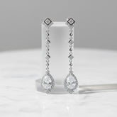 CUBIC ZIRCONIA COLLECTION - STARLET CHANDELIER EARRINGS - CZER670 SILVER