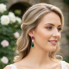CUBIC ZIRCONIA COLLECTION - HOLLYWOOD SPARKLE EARRINGS - CZER673