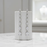 CUBIC ZIRCONIA COLLECTION - CHIC CASCADE EARRINGS - CZER674 SILVER