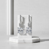 CUBIC ZIRCONIA COLLECTION - GLITZY GEM EARRINGS 925 STERLING SILVER - CZER676 SILVER