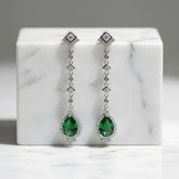 CUBIC ZIRCONIA COLLECTION - STARLET CHANDELIER EARRINGS - CZER670 EMERALD