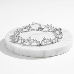 CUBIC ZIRCONIA COLLECTION - SIMULATED DIAMOND BRACELET - CZBR143 SILVER