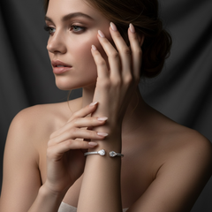 CUBIC ZIRCONIA COLLECTION - EXQUISITE BANGLE COLLECTION - 18K WHITE GOLD PLATED
